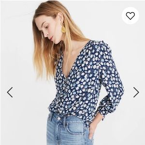 Madewell Tie-Sleeve Button-Down Top French Floral